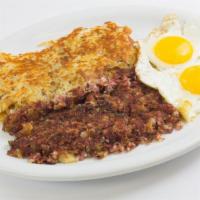 Chef's Pride Corned Beef Hash and Eggs Breakfast · Served with your choice of side and toast. Oatmeal, cream of wheat, grits or bagel for an ad...