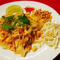 N1. Pad Thai · A popular traditional Thai dish of rice noodles stir-fried with choice of protein, egg, bean...