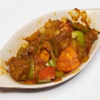 Bhuna Gosht · Lamb meat stir-cooked in iron wok with north Indian spices. Gluten-free. Dairy-free. A la Ca...