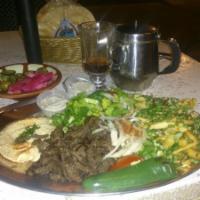 Beef Shawarma Plate · Filet mignon sliced with vegetable and tahini