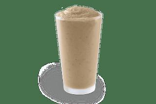 Chia Banana Boost® Smoothie · Roasted banana, chia seeds, almonds, whole-grain oats, cinnamon, dates & coconut with strawberries or peanut butter.