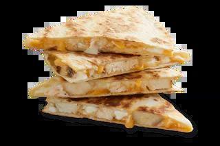 Three Cheese Chicken Quesadilla · Grilled chicken, queso blanco, cheddar and a smoked cheese blend all on a flour tortilla, served with roasted tomato salsa.