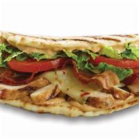 Chipotle Chicken Club Flatbread · Grilled chicken, bacon, tomatoes, romaine, pepper jack & chipotle mayo.