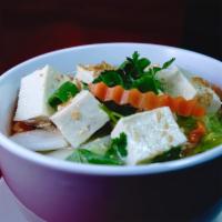Tofu Vegetable Soup · Soft tofu and mixed vegetable in vegetable soup broth.