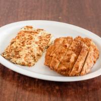 Chicken and Hash Browns · Fried soy chicken patty served with hash brown.