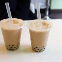 Boba Milk Tea · Black tea with milk, with the option to add boba. Made fresh, not from powder concentrate li...