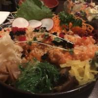 Spicy Tuna Donburi Dinner · Seasoned sushi rice, pickled vegetables and signature crunchy spicy tuna. Spicy. Miso soup a...