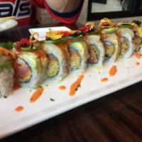 8 Pieces Atlantic Roll · Crunchy spicy tuna roll with seared scallop, avocado, caviar, jalapeno, mint truffle oil and...