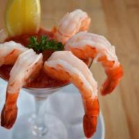 Jumbo Shrimp Cocktail · Fresh cooked chilled jumbo shrimp. Comes with cocktail sauce.