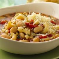 Pasta Fagioli · Pasta, prosciutto, and beans soup.