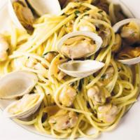 Linguine and Clam Sauce · Chopped clams sauteed in garlic, olive oil, and white wine sauce.