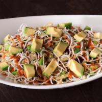 Thai Crunch Salad · Crisp veggies and fresh cilantro with chicken and the crunch of peanuts, wontons, and rice s...