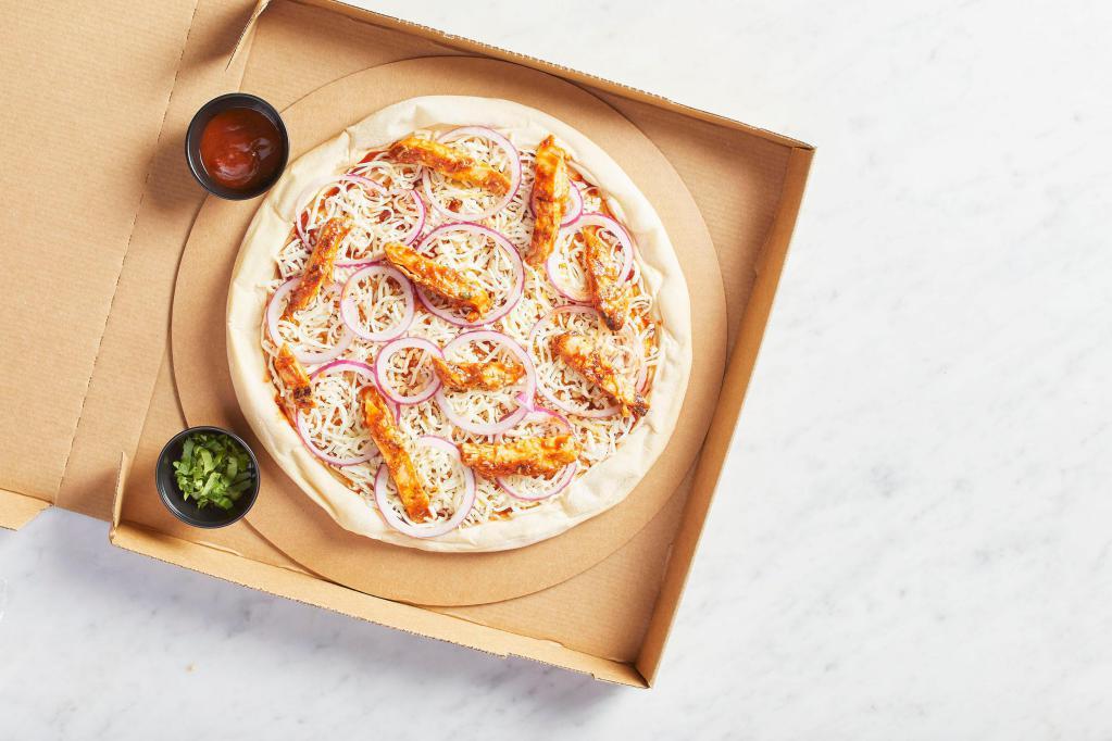 Take and Bake The Original BBQ Chicken Pizza · READY TO BAKE - Created in 1985, our legendary BBQ sauce, smoked Gouda, red onions and cilantro transform this original to iconic.