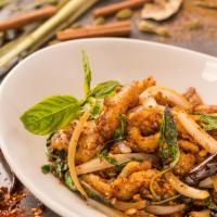 Basil Chili White Fish · White-flesh-fish tossed with dried chili flakes, spices, jalapenos and onions; finished with...