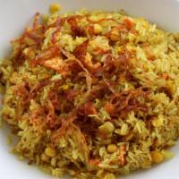 Home Style Fried Rice · Tender whole yellow beans steamed with fried jasmine rice, scrambled egg and topped with fri...