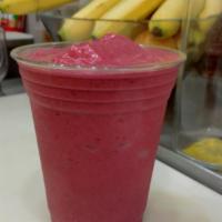 Raspberry Treat Smoothie · Raspberry, blueberry, orange juice, banana and papaya. 