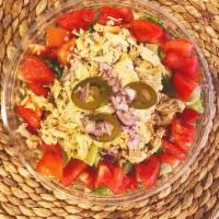 A- Kale-Pulco Salad · Kale, organic quinoa, chicken, avocado, tomato, corn, jalapeno, onion, sunflower seeds, feta...