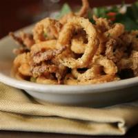 East Coast Calamari · Tender calamari seasoned with salt and pepper, lightly fried. Served with Russo’s homemade m...