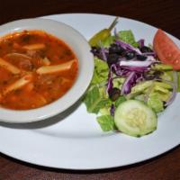 Soup and Salad Combo · Your choice of soup and a side Greek or house salad.