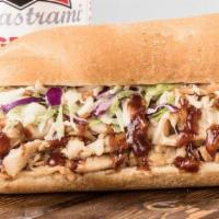 BBQ Chicken Cheese Steak · Premium chicken grilled with provolone cheese, topped with coleslaw, BBQ sauce and crispy ch...