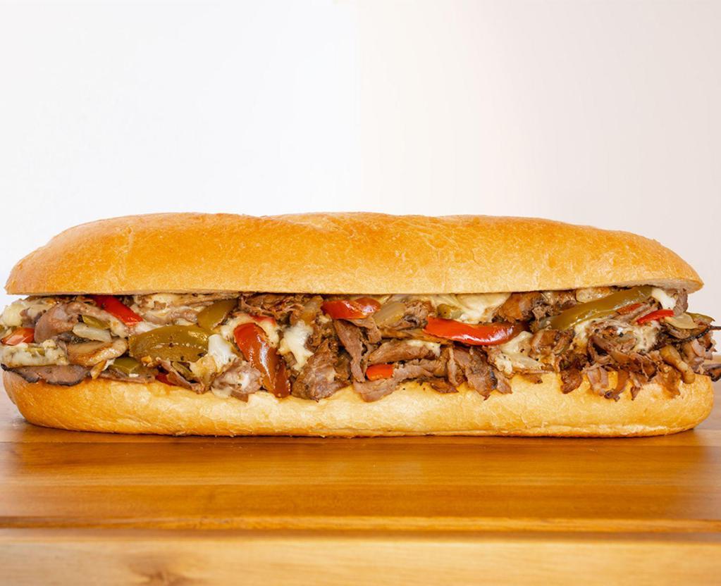 Wagyu Cheese Steak · The highest-quality beef, white American cheese, mushrooms, onions, and hot or sweet peppers.