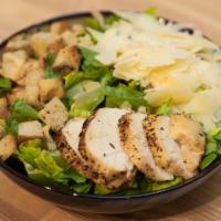 Sprout Chicken Caesar · All natural grilled chicken, romaine lettuce, handmade sourdough croutons and shaved Parmesa...