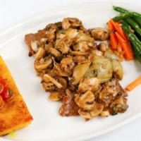 Scaloppine all'Osteria · Natural veal, mushrooms and artichokes.