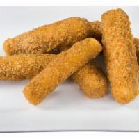 Mozzarella Sticks · 1/2 lb. of gooey mozzarella cheese hand-breaded and baked to a perfect golden brown. Served ...