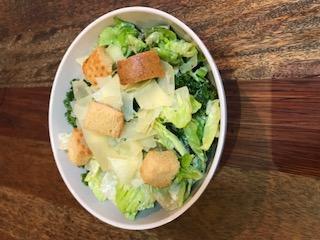 Hail Caesar  Salad · Organic hearts of romaine, shaved Parmesan cheese, croutons with a Caesar dressing.