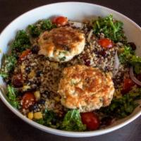 Slider on a Cool Quinoa Kale Bowl · Small Bowl-1 patty-Can choose from Veg/Beef/Chicken 
Large Bowl-2 patties-Can choose from Ve...