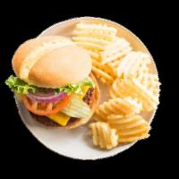 Beyond Meat Burger & Waffle Fries · Beyond Meat Premium Veggie Burger & Waffle Fries