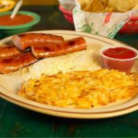Smoked Sausage with Eggs · 2 eggs (any style) served with smoked sausage and side hash brown. Choice of tortillas or to...