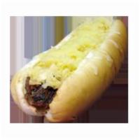 Lomiperro Hot Dog · Beef. Add fries for an additional charge.