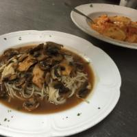 Chicken Marsala · Sauteed mushrooms in a Marsala wine sauce.