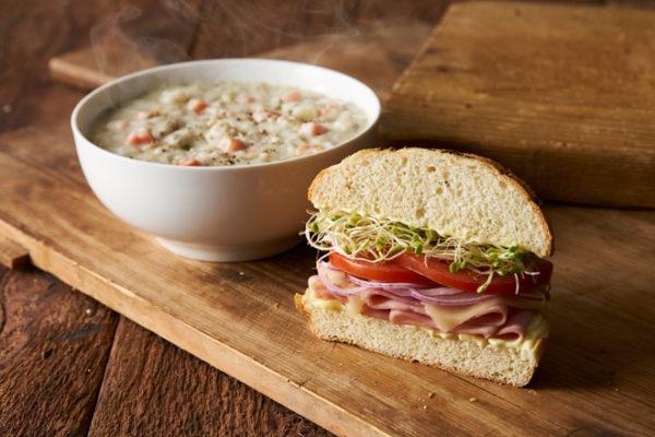 1/2 Sandwich Combo · Any half sandwich with a bowl of soup or house salad or deli salad.