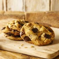 Sandy's Amazing Chocolate Chunk Manifesto Cookie · Chunks of sustainable chocolates grown in the Peruvian Andes and pretzel bits in every bite.