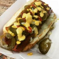 WTF Dog · 1/4 lb. Kosher beef dog with choice of toppings.