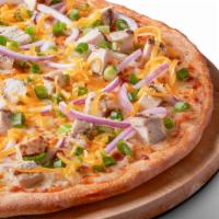 California Garlic Chicken Pizza · Signature Garlic White Sauce base on our Original Crust, topped with Mozzarella and Cheddar ...