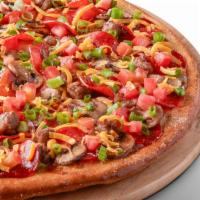 Garlic Lovers Pizza · Original crust, creamy garlic sauce, mushrooms, Italian sausage, green onions, pepperoni, to...
