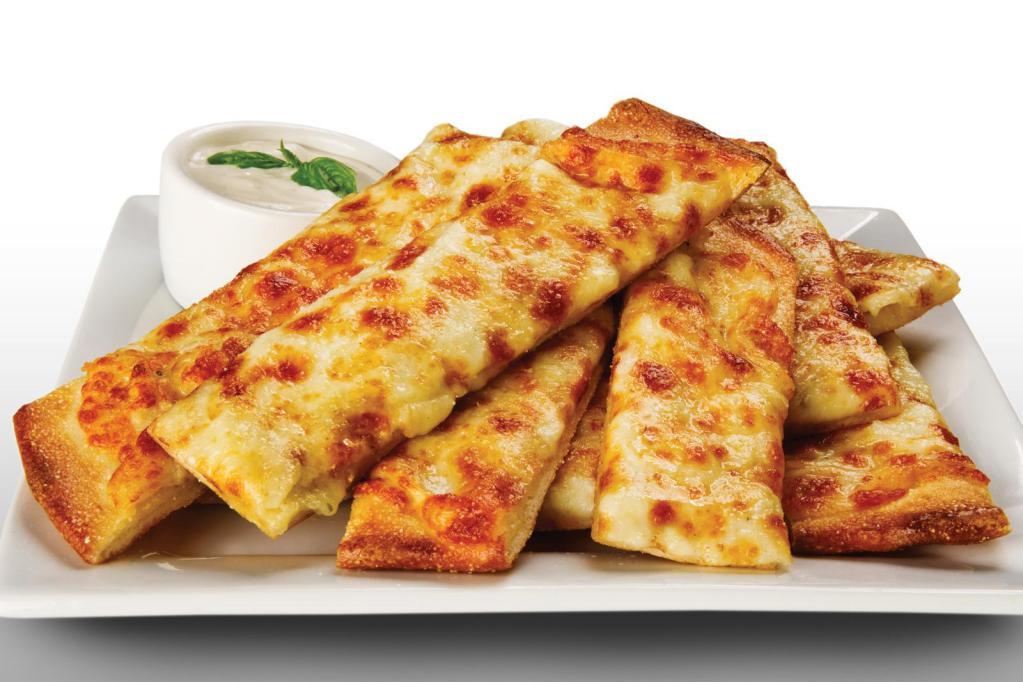 Cheezee Garlic Bread · A classic favorite! Signature Creamy Garlic Sauce topped with Mozzarella Cheese and served with Ranch Sauce.