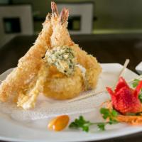 Shrimp Tempura (App) · Jumbo shrimp and vegetable lightly breaded then deep fried.