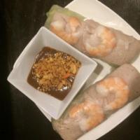 1. Two Piece Fresh Rolls · Shrimp, pork baloney, lettuce, vermicelli noodles and wrap in rice paper served with peanut ...