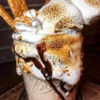 Toasted Marshmallow Milkshake · Vanilla ice cream, nutella, whipped cream and toasted marshmallows.