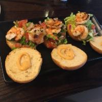 Grilled Shrimp Sliders · Brioche, pico de gallo and chipotle aioli.