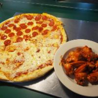 Family fiesta  · 2 large 2 topping pizza &10  bufalo  wings