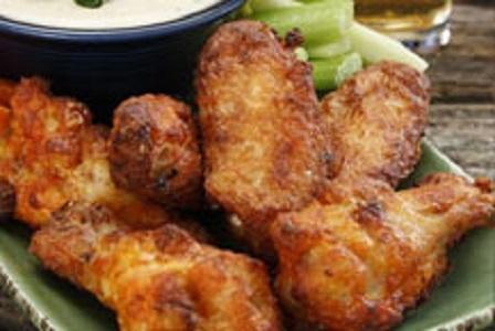 Boneless Wings · Choose from: spicy, buffalo, hot thai, sweet BBQ, tandoori and original sauces. Choice of ranch, blue cheese dipping sauce. Served with carrots sticks and celery sticks.