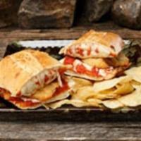 Parmesan Sub · Choice of breaded chicken, oven-roasted beef meatballs or plant-based vegan protein bites wi...