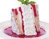 Italian Creme Cake · six layers of rich lemon cake & mascarpone cheese filling, served in a pool of raspberry sau...
