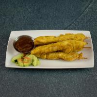 1. Satay · Grilled choice of protein marinated in a curry, served with peanut sauce cucumber salad.