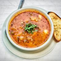 Minestrone Soup · Housemade rolls served with soup upon request. Vegetarian.